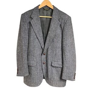 VTG Harris Tweed Blazer 40R Men's 100% Pure Scottish Wool Handwoven Tailored USA